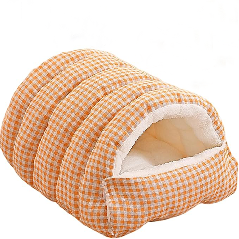 Winter Cozy 2-in-1 Pet Cave Bed with Removable Cushion – Warm Cat & Small Dog Nest