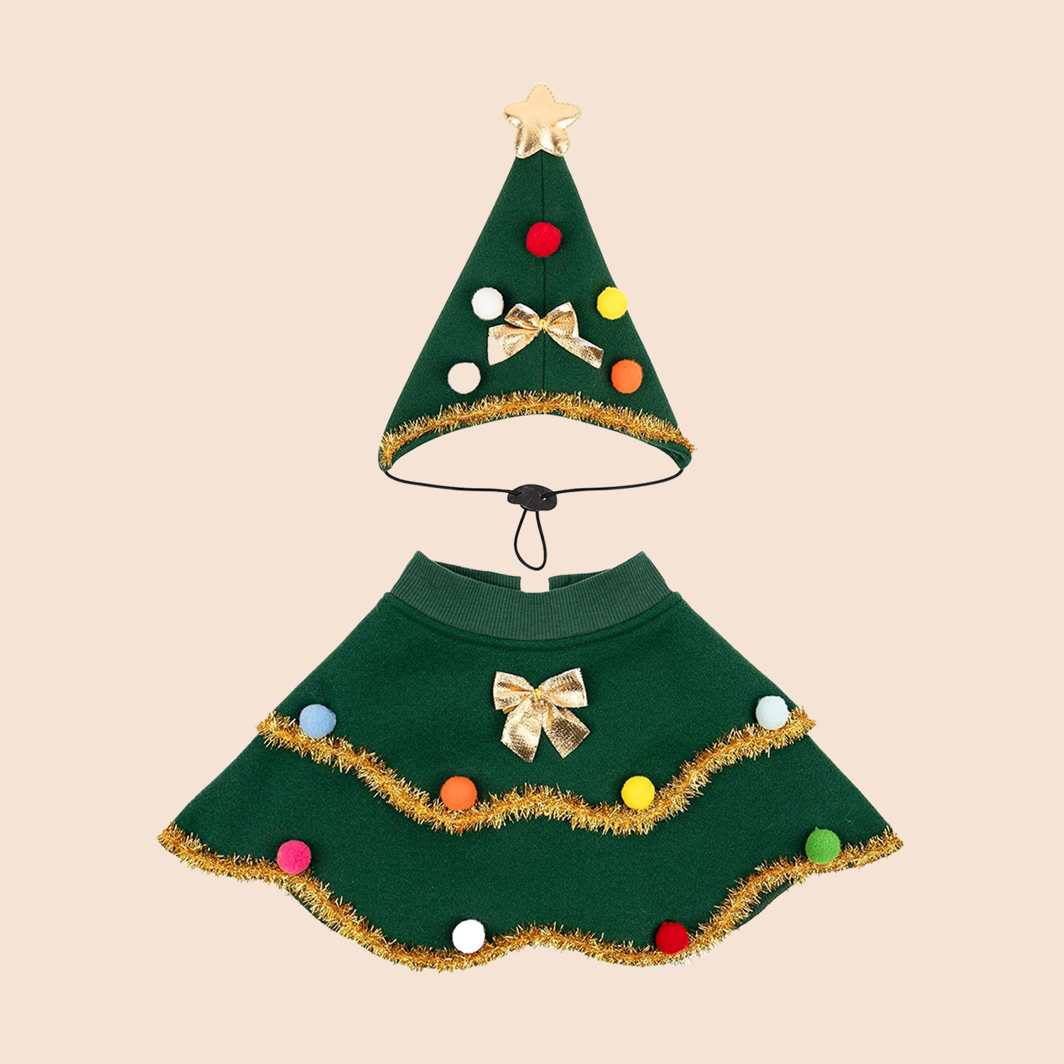 Christmas Tree Pet Costume – Cute Holiday Outfit for Dogs & Cats | Festive Christmas Pet Clothes (S–L)