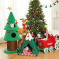 Load image into Gallery viewer, Christmas Cat Teepee – Cozy Holiday Tent Bed with Plush Cushion | Stable Wood Frame | For Cats & Small Pets

