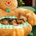 Load image into Gallery viewer, Gingerbread Hug Pet Sofa Bed | Cozy Christmas Couch for Cats & Dogs
