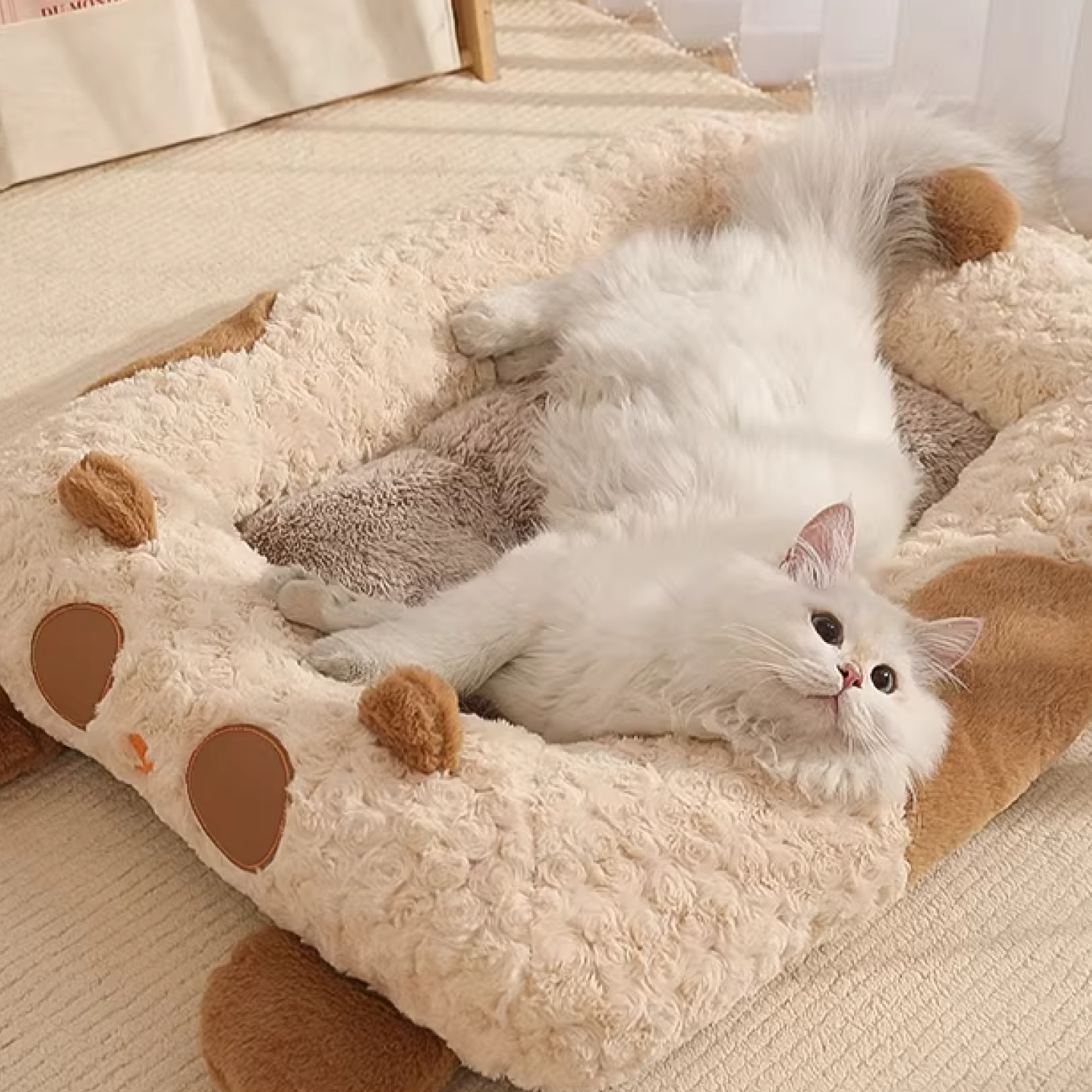 Panda Pet Sleeping Bed with Raised Edges