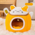 Load image into Gallery viewer, Lucky Cat Plush Cave Bed – Soft Enclosed Sleeping House for Cats & Small Dogs
