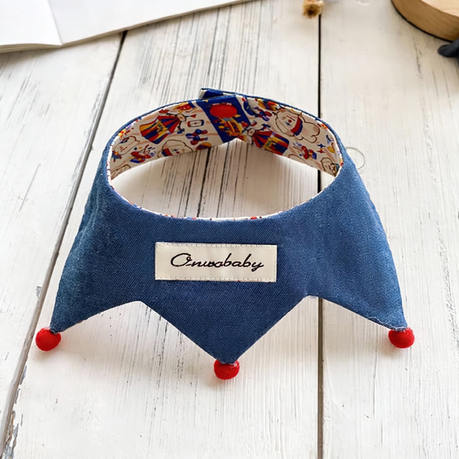 Reversible Circus Print Pet Bandana Collar