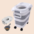 Load image into Gallery viewer, Collapsible Pet Food Storage Container with Wheels and Scoop – Airtight Bin for Dog, Cat & Small Animal Food
