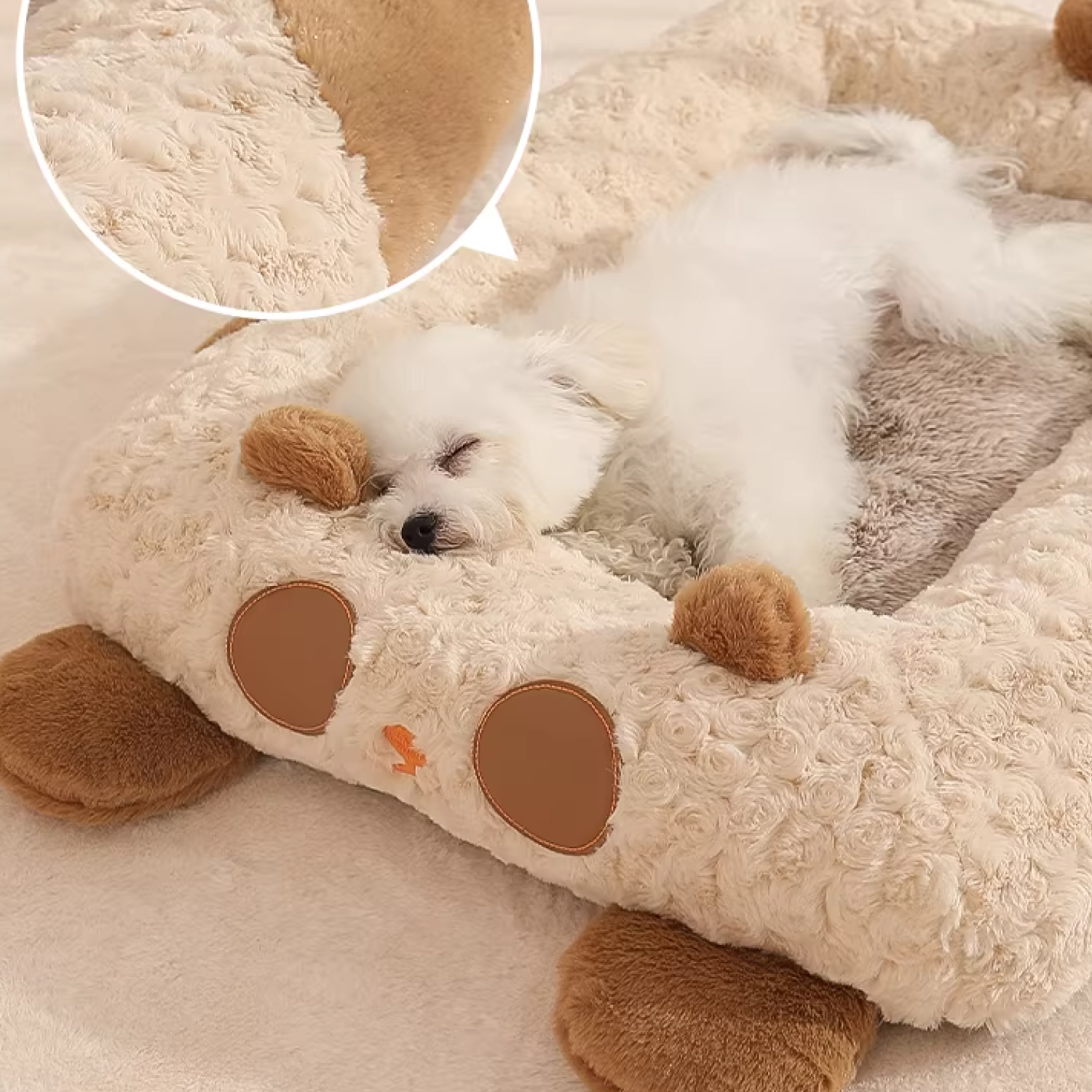 Panda Pet Sleeping Bed with Raised Edges