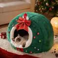 Load image into Gallery viewer, Christmas Tree Cozy Pet Cave – Warm Plush Semi-Enclosed Bed for Cats & Small Dogs | Holiday Gift Nest
