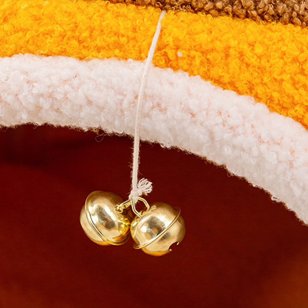 Lucky Cat Plush Cave Bed – Soft Enclosed Sleeping House for Cats & Small Dogs