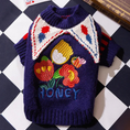 Load image into Gallery viewer, Clown Costume Cat Sweater with Pom-Poms – Warm Knitted Cat Outfit for Fall & Winter
