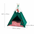 Load image into Gallery viewer, Christmas Cat Teepee – Cozy Holiday Tent Bed with Plush Cushion | Stable Wood Frame | For Cats & Small Pets
