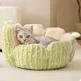 Load image into Gallery viewer, Cactus Blossom Plush Cat Bed – Cozy Wrap-Around Sofa Bed with Removable Cushion for Cats
