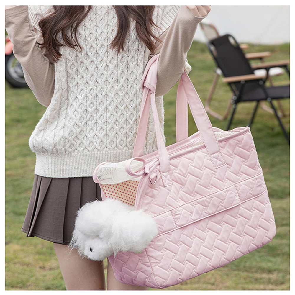 Breathable Pet Carrier Tote Bag for Cats and Small Dogs – Lightweight Travel Shoulder Bag with Safety Buckle