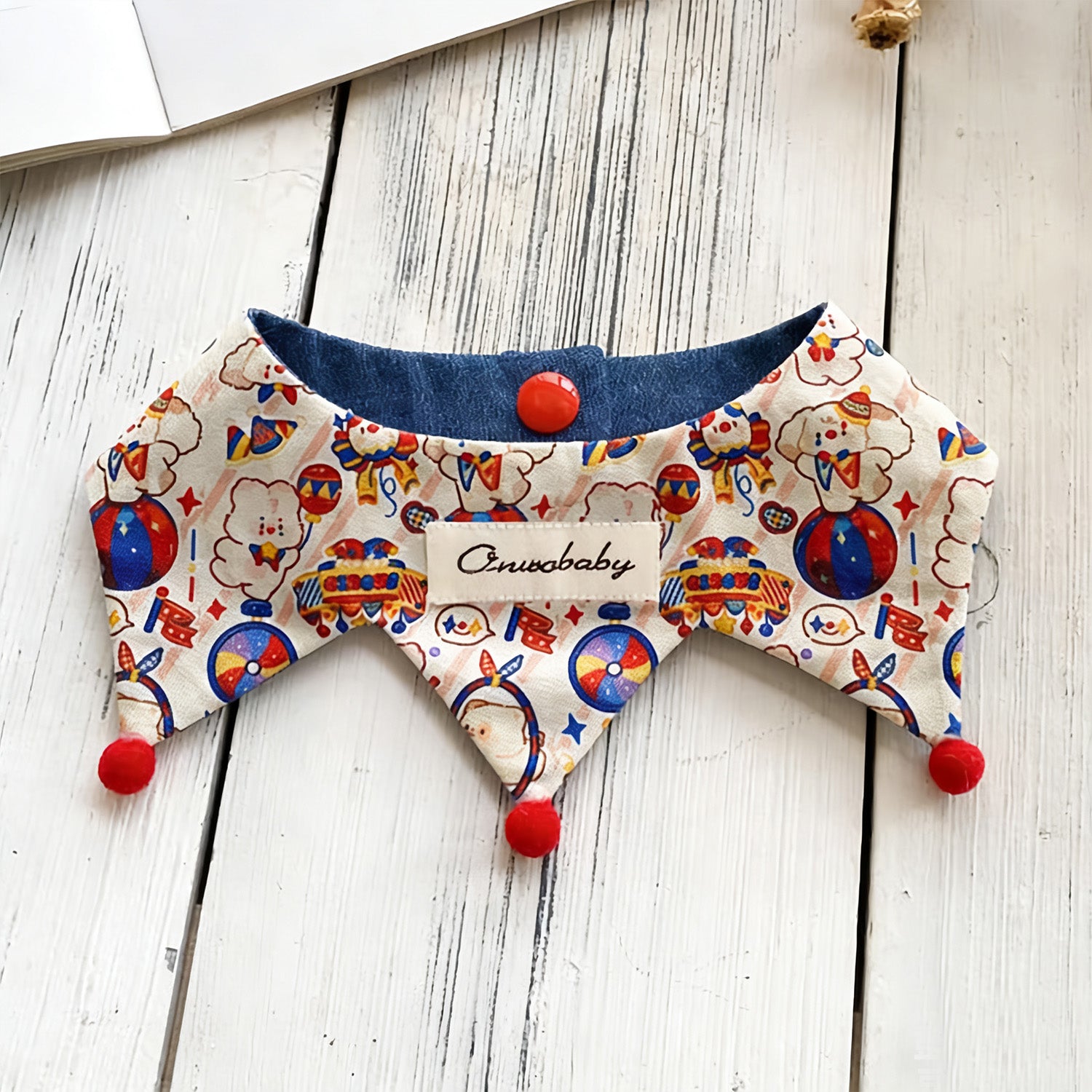 Reversible Circus Print Pet Bandana Collar