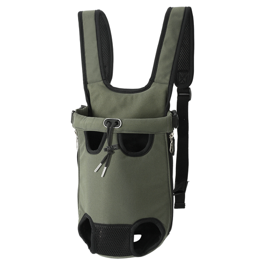 Front Chest Pet Carrier Backpack olive green solid color, product shot white background | GraviPaw