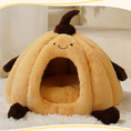 Load image into Gallery viewer, Pumpkin Cozy Cat Cave Bed – Soft Plush Hideaway for Cats
