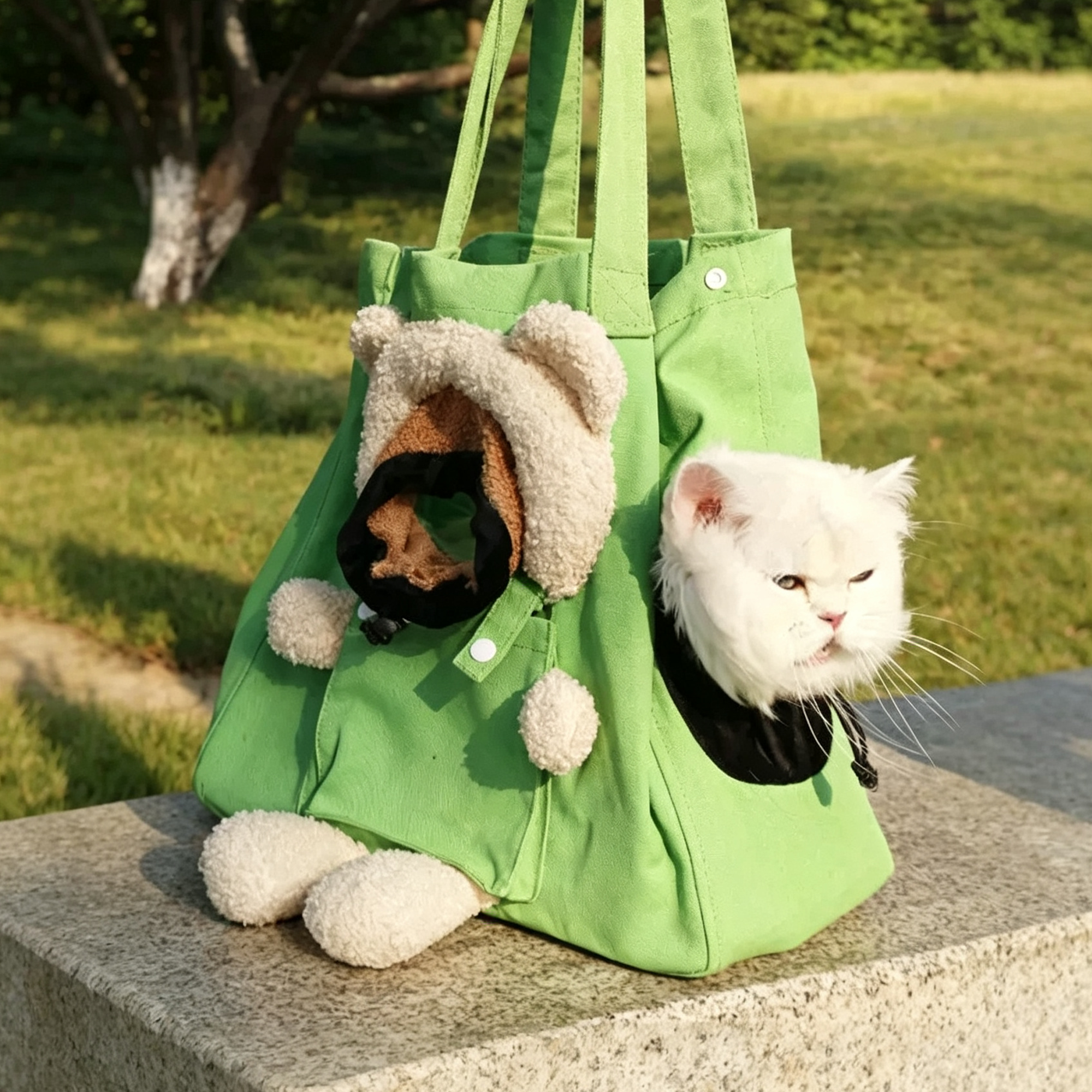 Roomy Bear Canvas Pet Carrier Tote