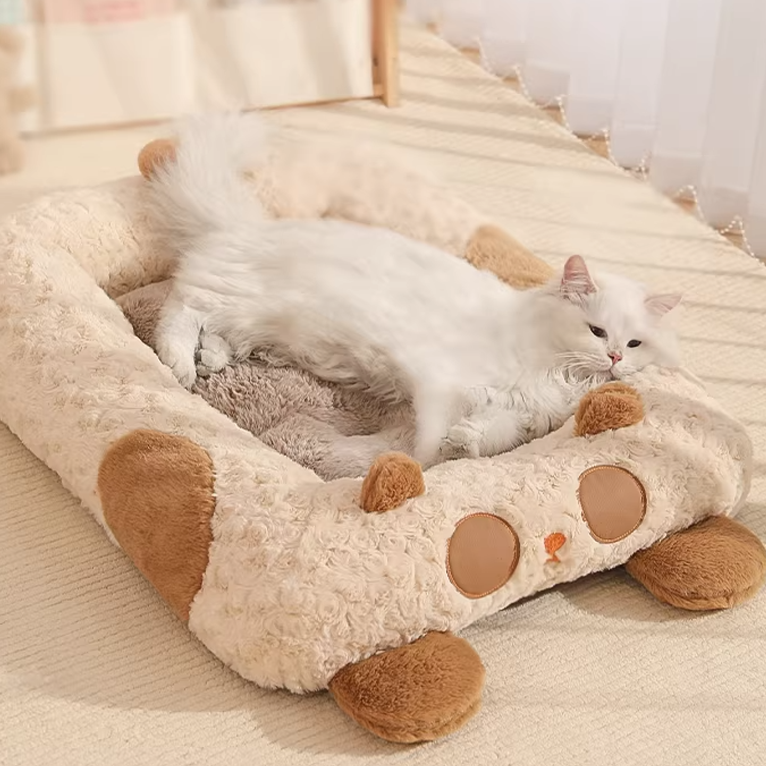 Panda Pet Sleeping Bed with Raised Edges