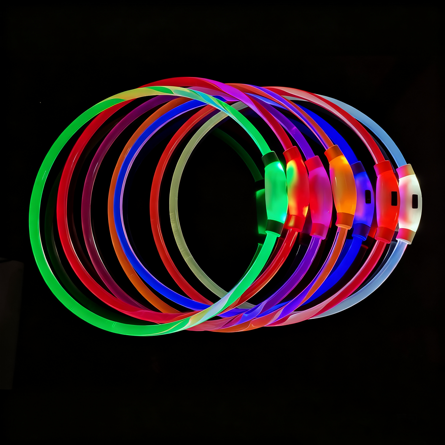 USB Rechargeable LED Pet Collar – Multi-Color Light-Up Dog Safety Collar | GraviPaw