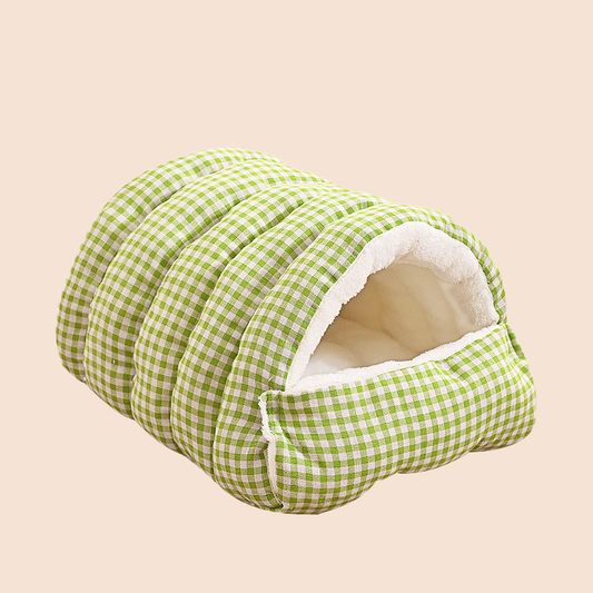 Winter Cozy 2-in-1 Pet Cave Bed with Removable Cushion – Warm Cat & Small Dog Nest
