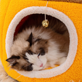 Load image into Gallery viewer, Lucky Cat Plush Cave Bed – Soft Enclosed Sleeping House for Cats & Small Dogs
