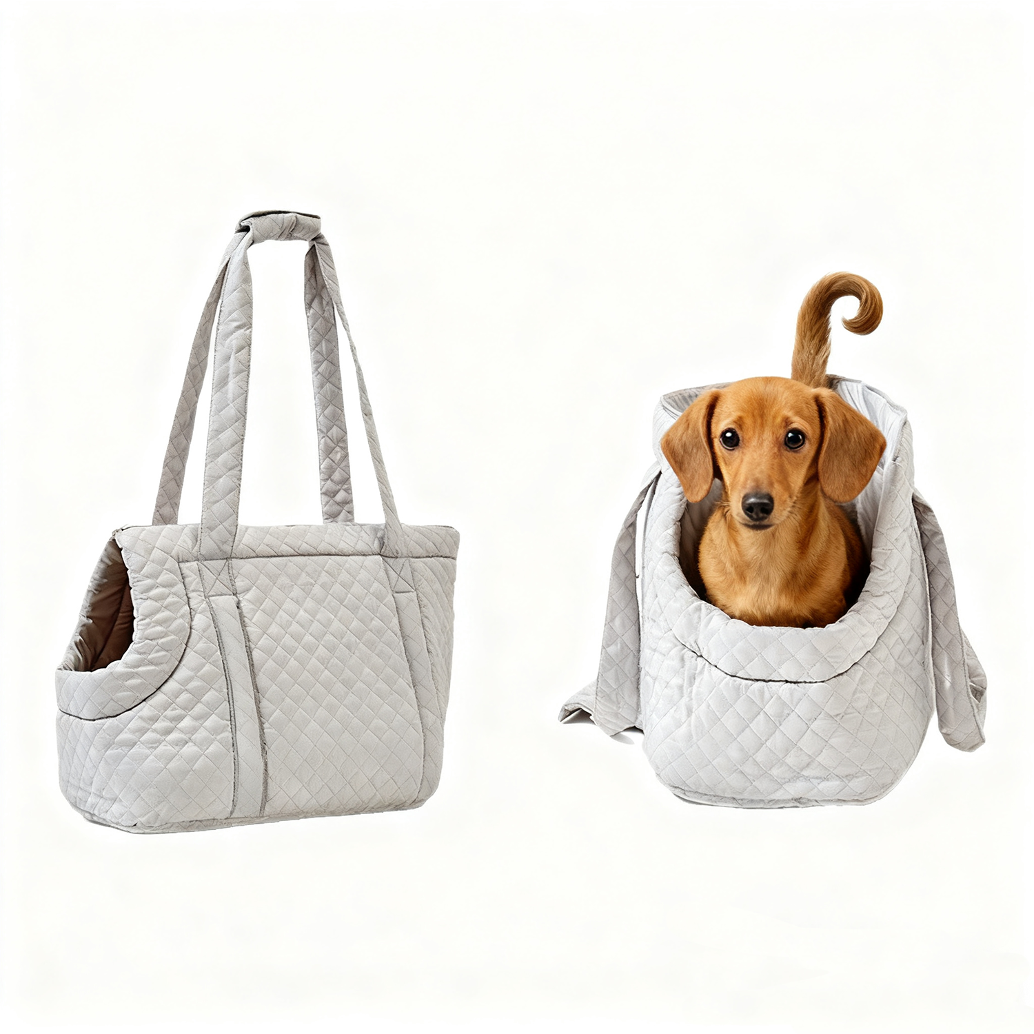 Quilted Soft Pet Carrier Tote – Lightweight Travel Bag for Cats & Small Dogs