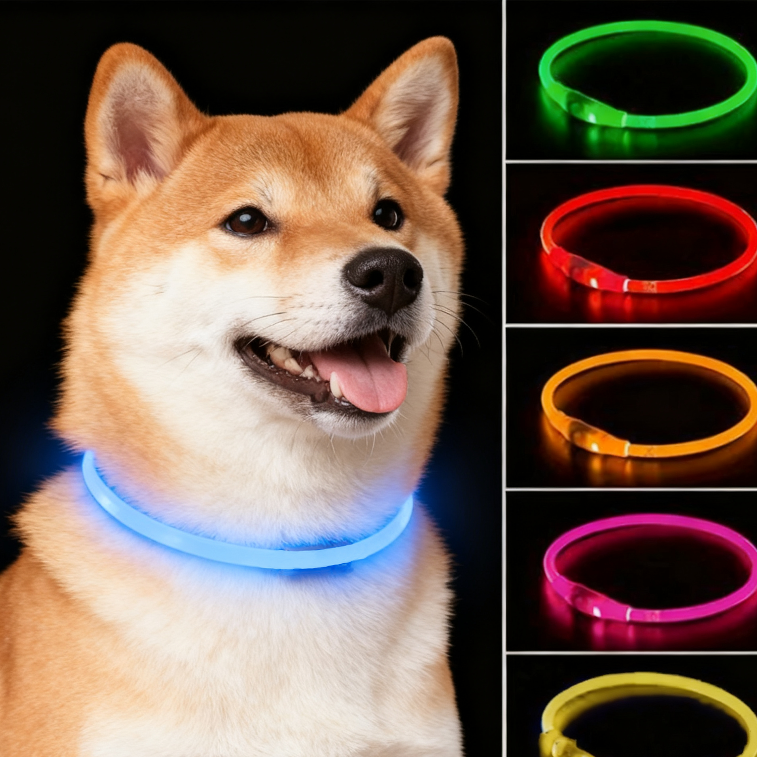 USB Rechargeable LED Pet Collar – Multi-Color Light-Up Dog Safety Collar | GraviPaw