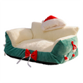 Load image into Gallery viewer, Cozy Christmas Pet Sofa Bed – Warm & Washable Winter Nest for Cats and Small Dogs
