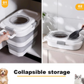 Load image into Gallery viewer, Collapsible Pet Food Storage Container with Wheels and Scoop – Airtight Bin for Dog, Cat & Small Animal Food

