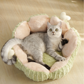 Load image into Gallery viewer, Cactus Blossom Plush Cat Bed – Cozy Wrap-Around Sofa Bed with Removable Cushion for Cats
