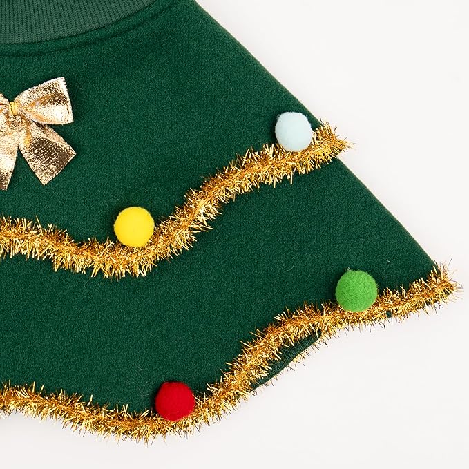 Christmas Tree Pet Costume – Cute Holiday Outfit for Dogs & Cats | Festive Christmas Pet Clothes (S–L)