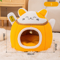 Load image into Gallery viewer, Lucky Cat Plush Cave Bed – Soft Enclosed Sleeping House for Cats & Small Dogs
