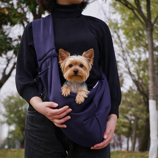 Hands-Free Pet Sling Carrier with Pocket | Soft Shoulder Bag for Small Dogs & Cats