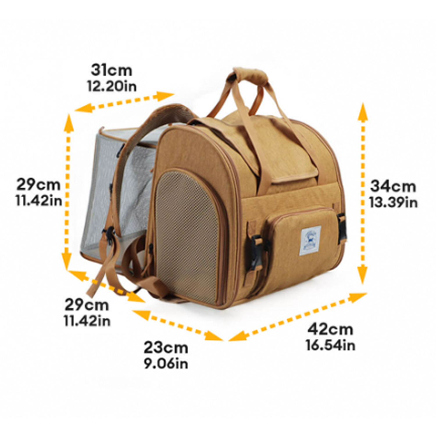 Expandable Large-Space Travel Pet Carrier Bag – Single Shoulder or Handbag for Cats & Small Dogs