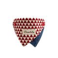 Load image into Gallery viewer, Red white diamond pattern triangle pet bandana collar on white background for small to medium dogs and cats
