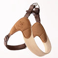 Load image into Gallery viewer, Side view of luxury adjustable dog vest harness in brown
