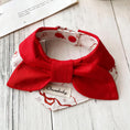 Load image into Gallery viewer, Soft cotton red bow pet collar with adjustable snap-button closure
