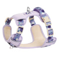 Load image into Gallery viewer, Back view of blueberry purple breathable mesh dog harness with soft padding
