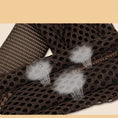 Load image into Gallery viewer, Close up of breathable honeycomb mesh lining on brown leather dog harness for comfort and ventilation
