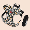 Load image into Gallery viewer, Daisy bloom print step-in dog harness and leash set with reflective design for small dogs
