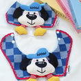Load image into Gallery viewer, GraviPaw WOW Pup 3D Plush Doll Detail – Checker Denim Bandana
