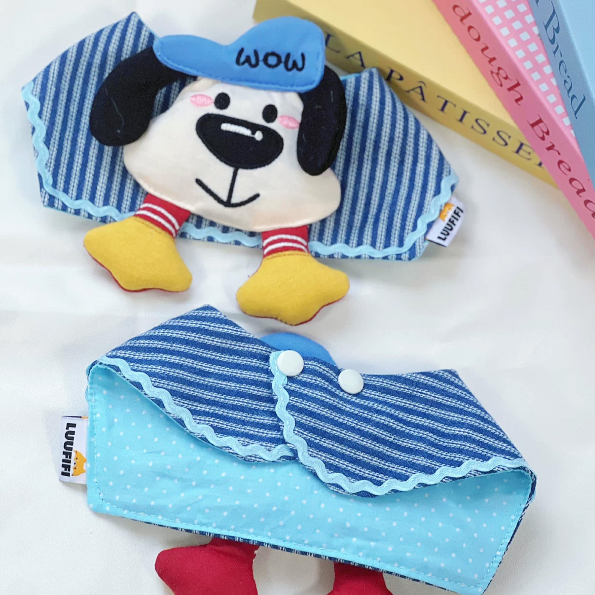GraviPaw WOW Pup 3D Plush Doll Detail – Stripe Denim Bandana
