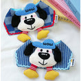 Load image into Gallery viewer, GraviPaw WOW Pup Denim Dog Bandana Bib – Both Styles Flat Lay

