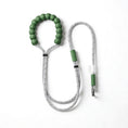 Load image into Gallery viewer, Full view of green adjustable puppy rope leash on white background
