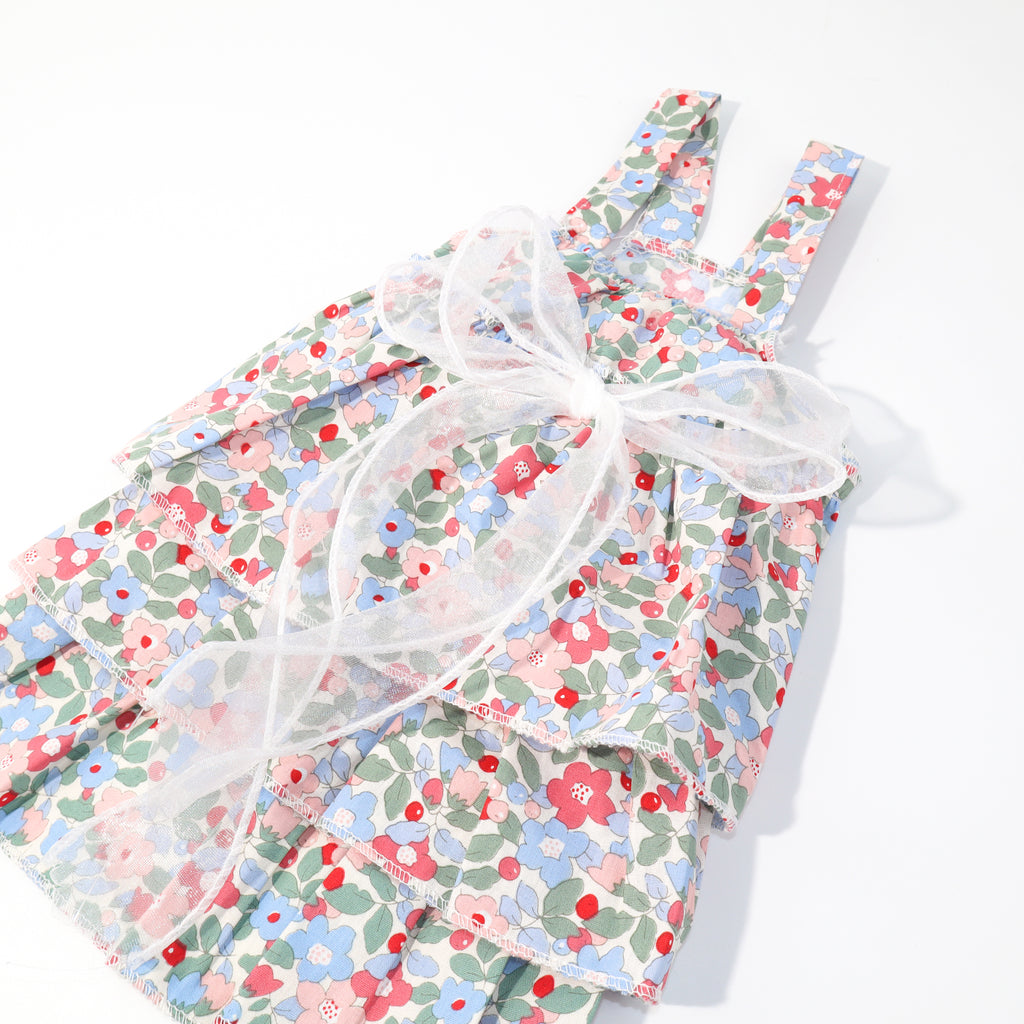 Layered Ruffle Floral Pet Dress – Rabbits, Cats & Small Dog Clothing
