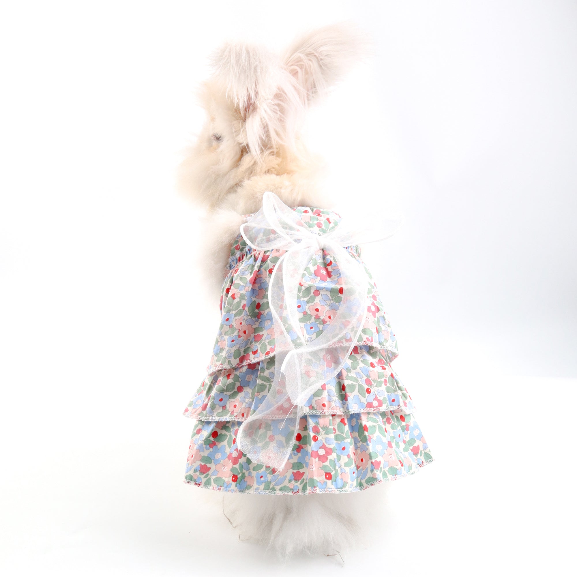 Layered Ruffle Floral Pet Dress – Rabbits, Cats & Small Dog Clothing