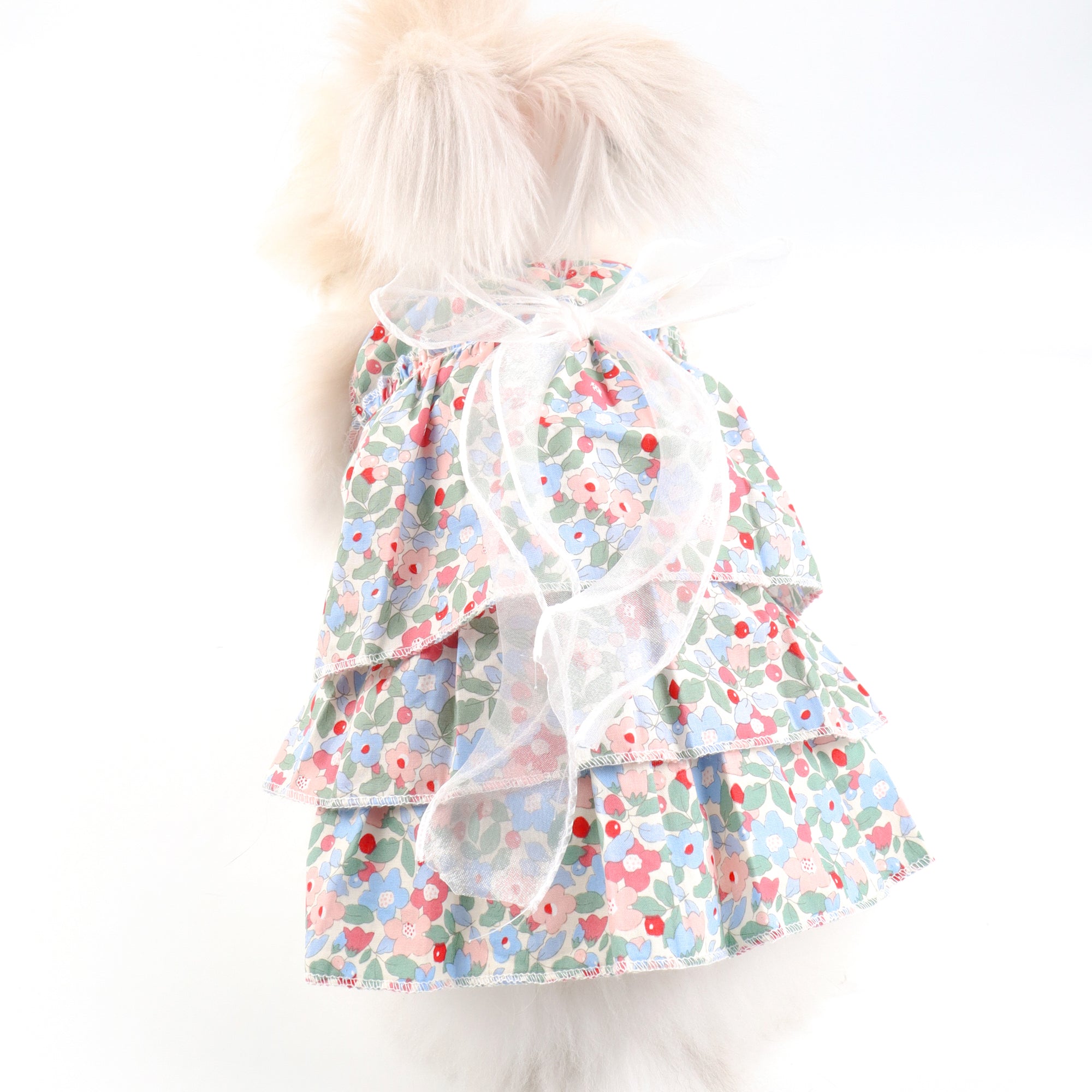 Layered Ruffle Floral Pet Dress – Rabbits, Cats & Small Dog Clothing