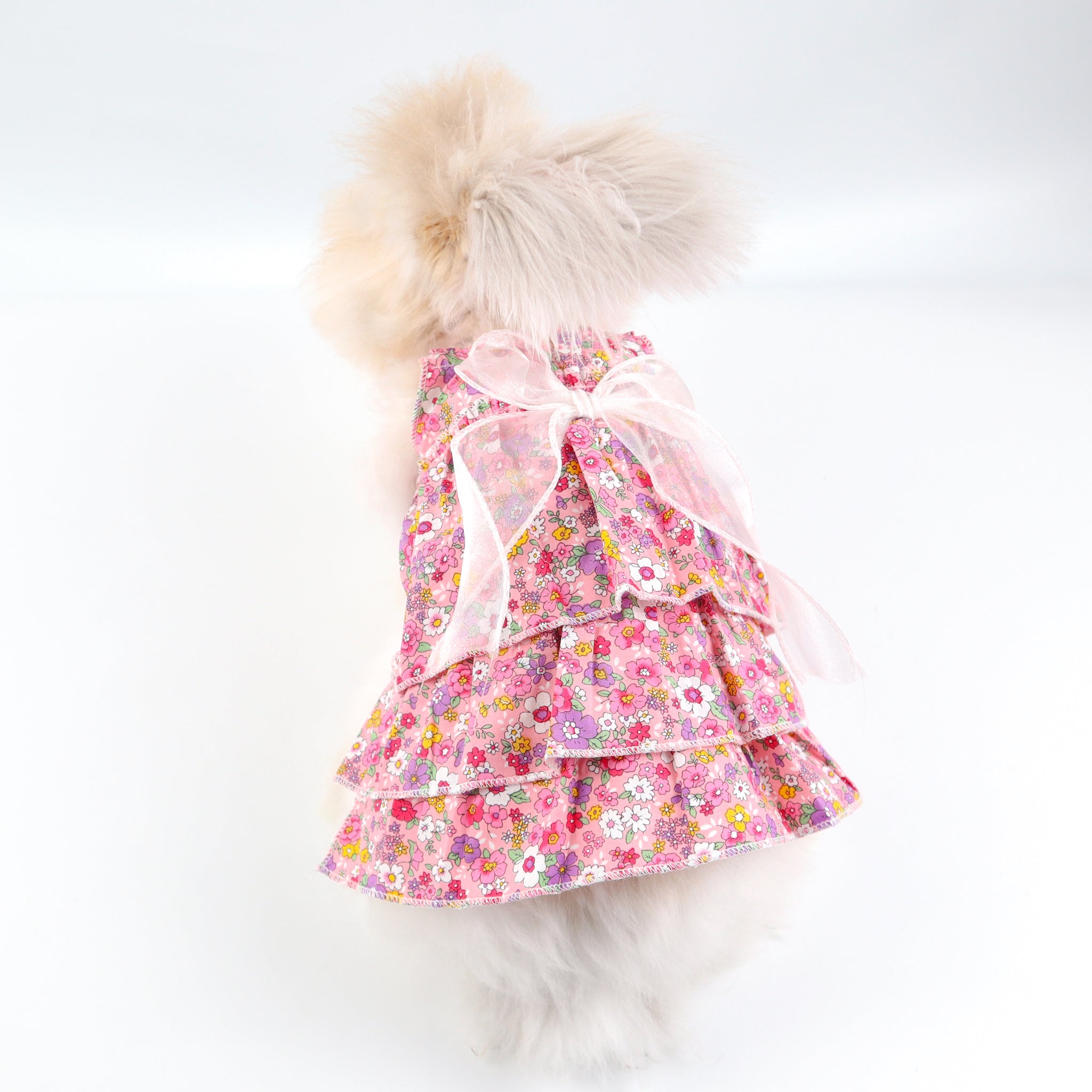 Layered Ruffle Floral Pet Dress – Rabbits, Cats & Small Dog Clothing