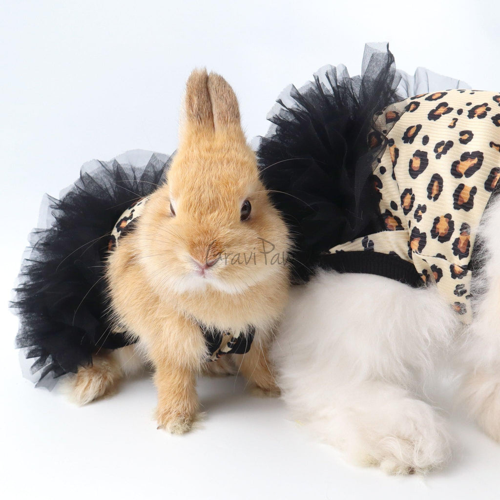 Leopard Tutu Pet Dress – Stylish Outfit for Rabbits, Cats & Small Dogs
