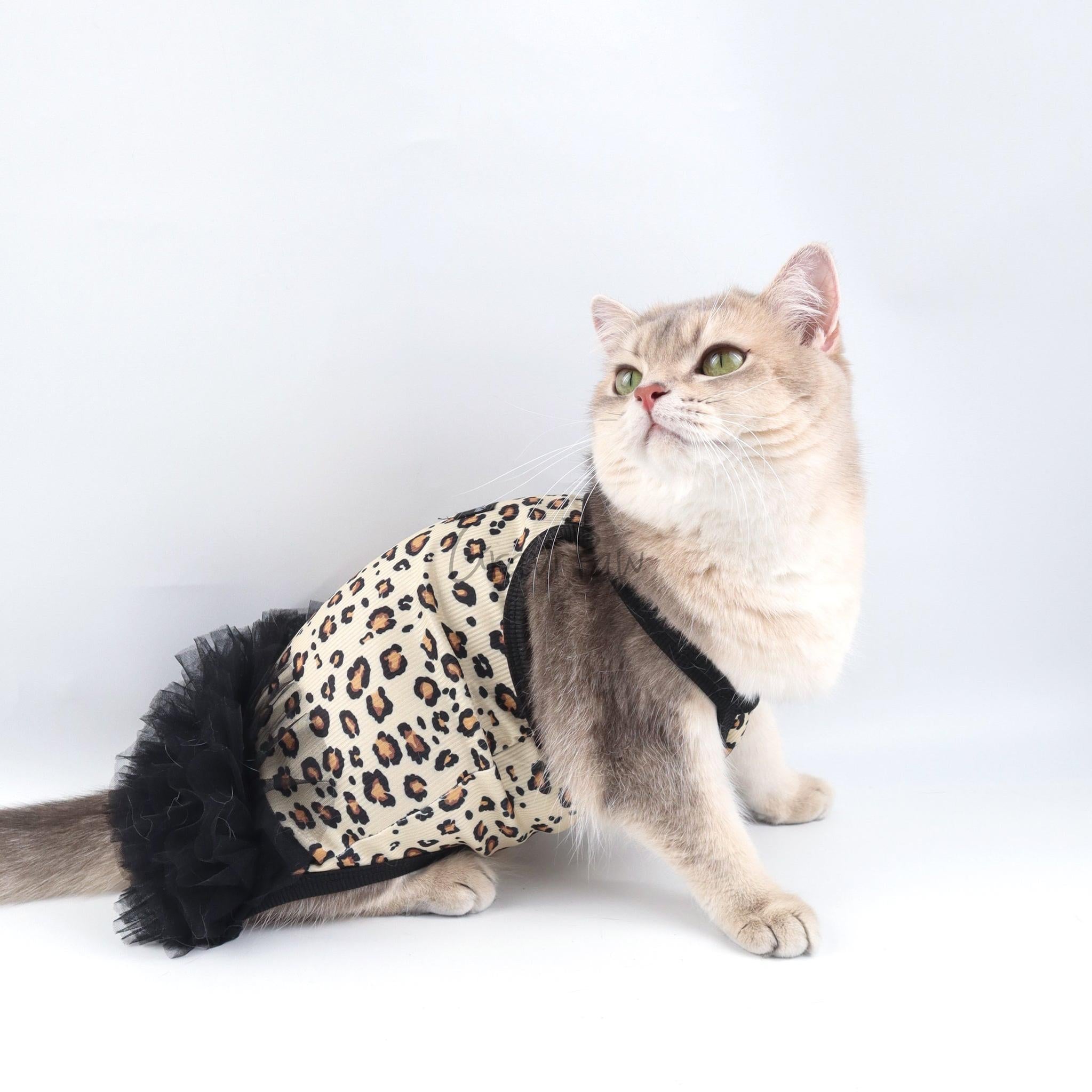 Leopard Tutu Pet Dress – Stylish Outfit for Rabbits, Cats & Small Dogs