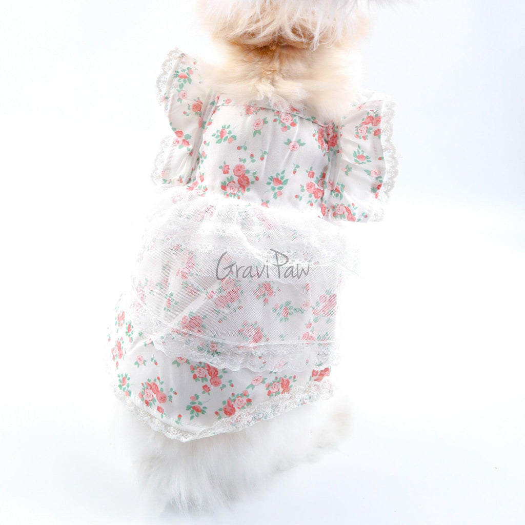 Floral Lace Pet Dress – Elegant Outfit for Rabbits, Cats & Small Dogs