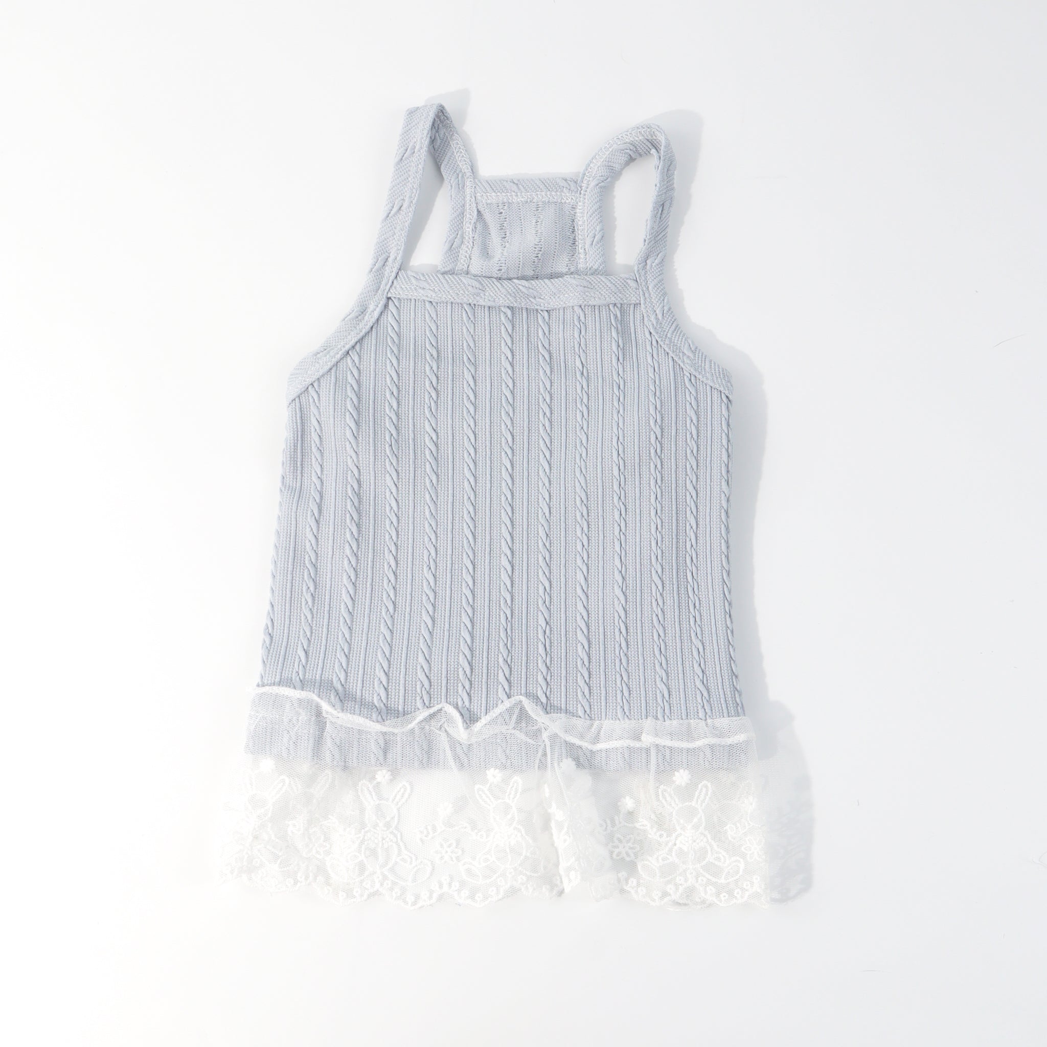 Blue Knit Lace Pet Dress – Cute Outfit for Rabbits, Cats & Small Dogs